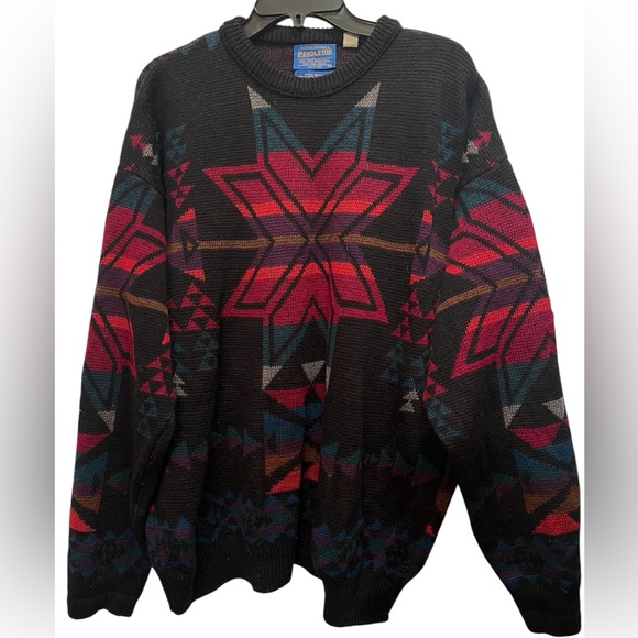 Pendleton Vintage Wool High Grade Western Wear Sweater, Sz XL, Aztec Winter - Picture 3 of 10